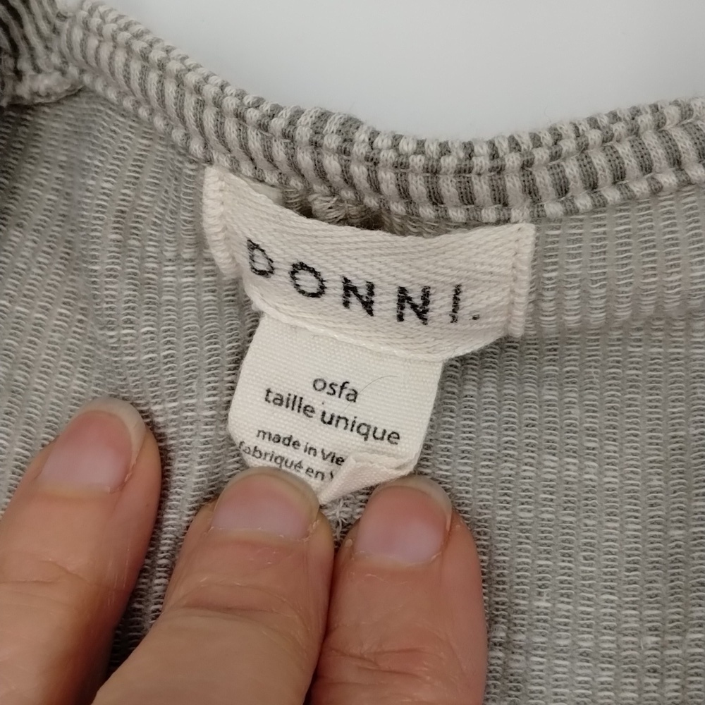 Donni open cardigan OSFA taupe beige ribbed lightweight with pockets Donni - Picture 7 of 11